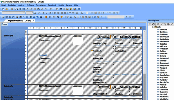 Crystal Reports Editor