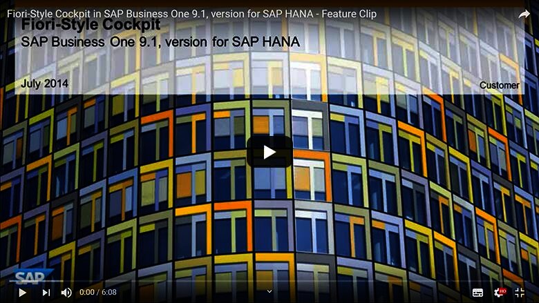Fiori Style Cockpit in SAP Business One 9.1, Version für SAP HANA
