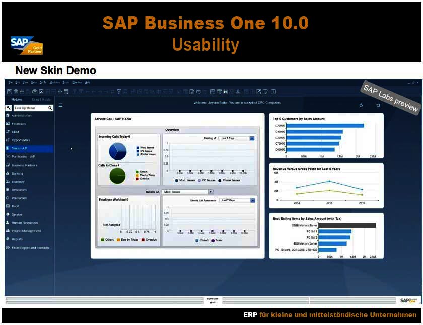 SAP Business One 10 usability New Skin Demo